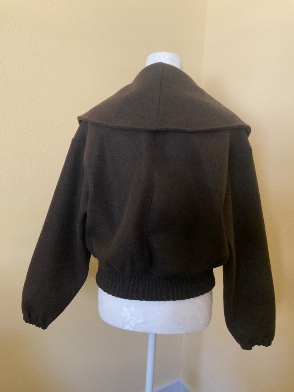 Madewell Zip Front Shawl Bomber Jacket in Warm Shale - Picture 2 of 5